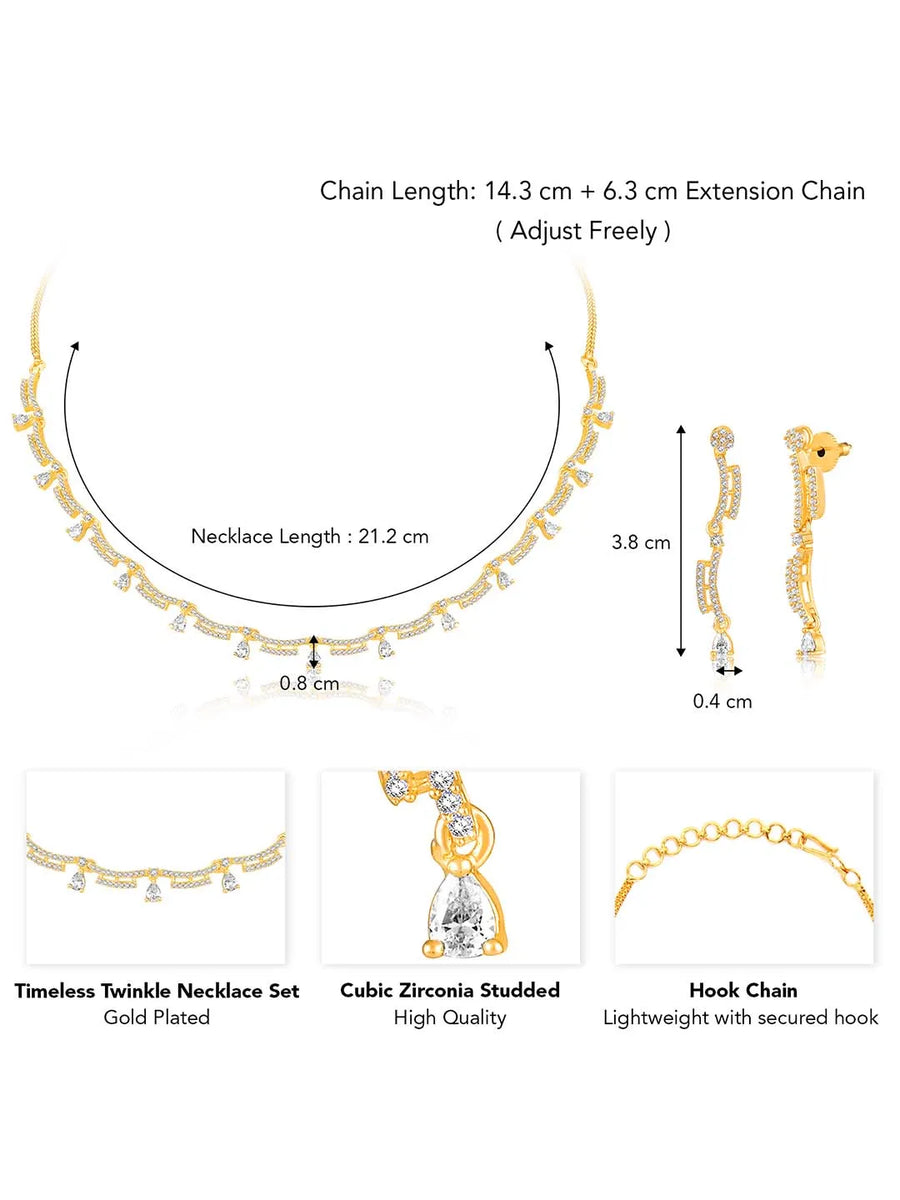 Twinkle CZ Necklace Set – Shimmering CZ Jewellery by Peora
