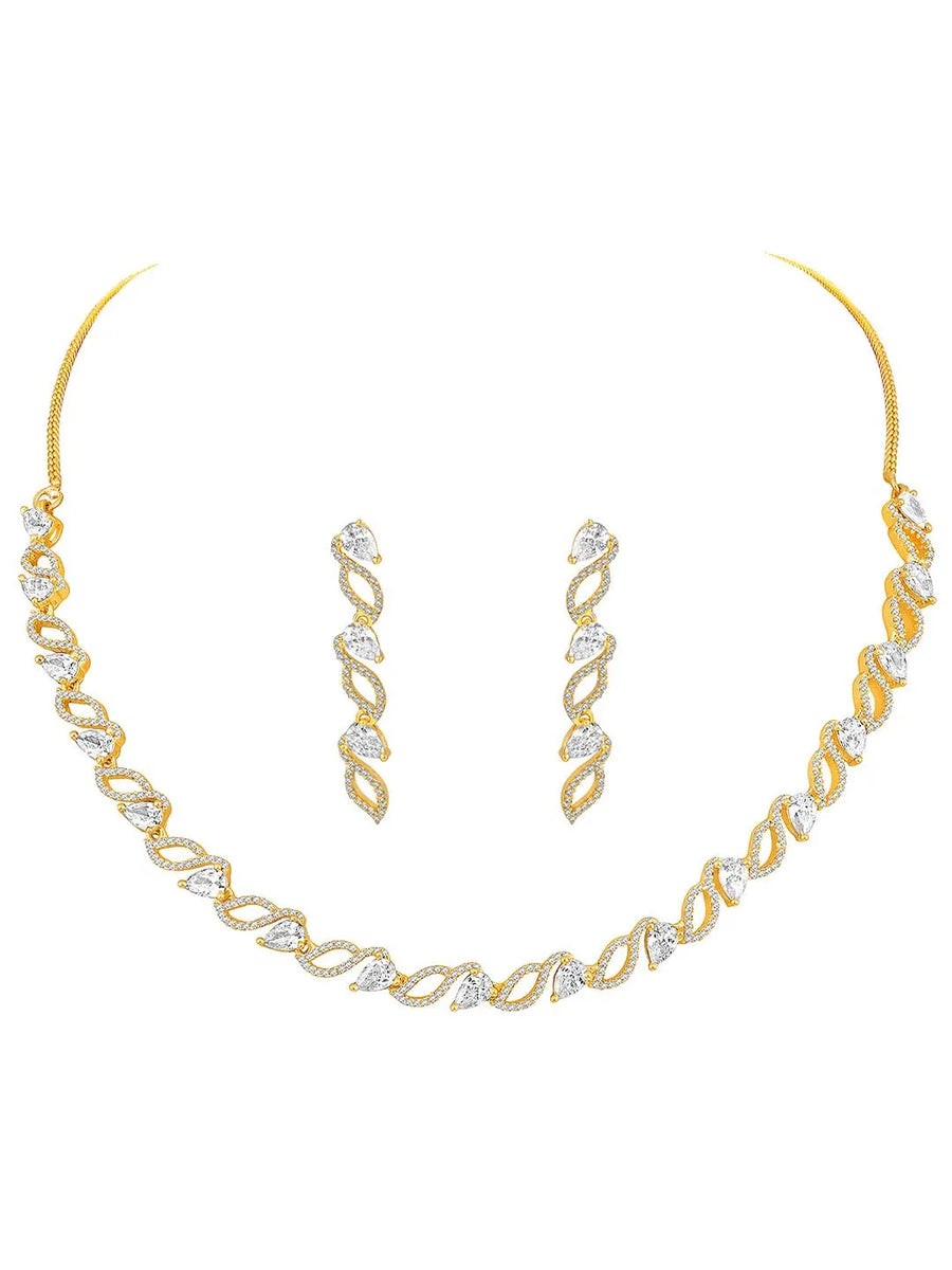 CZ Necklace Set – Exquisite Cubic Zirconia Jewellery by Peora
