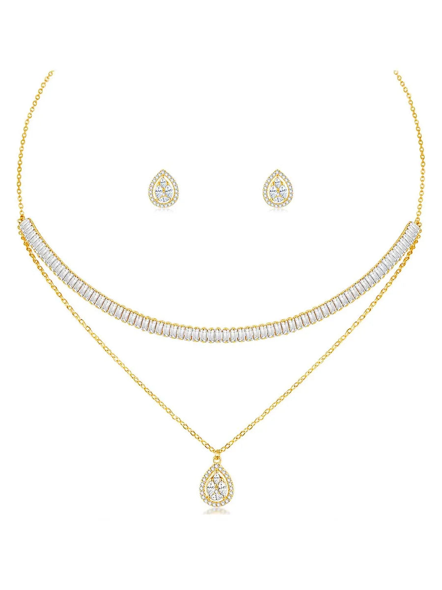 CZ Necklace Set – Sparkling Fashion Jewellery by Peora

