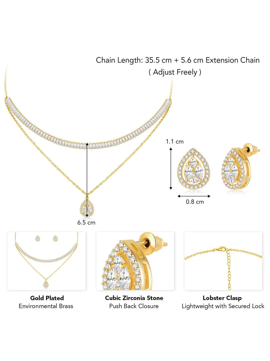 CZ Necklace Set – Sparkling Fashion Jewellery by Peora

