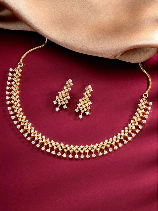 CZ Necklace Set – Premium Jewellery with Sparkling Finish by Peora
