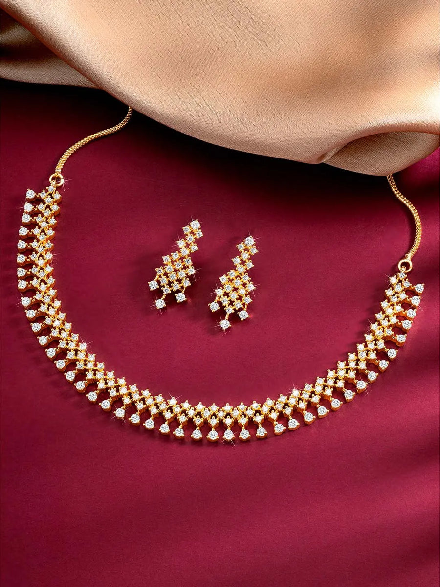 CZ Necklace Set – Premium Jewellery with Sparkling Finish by Peora
