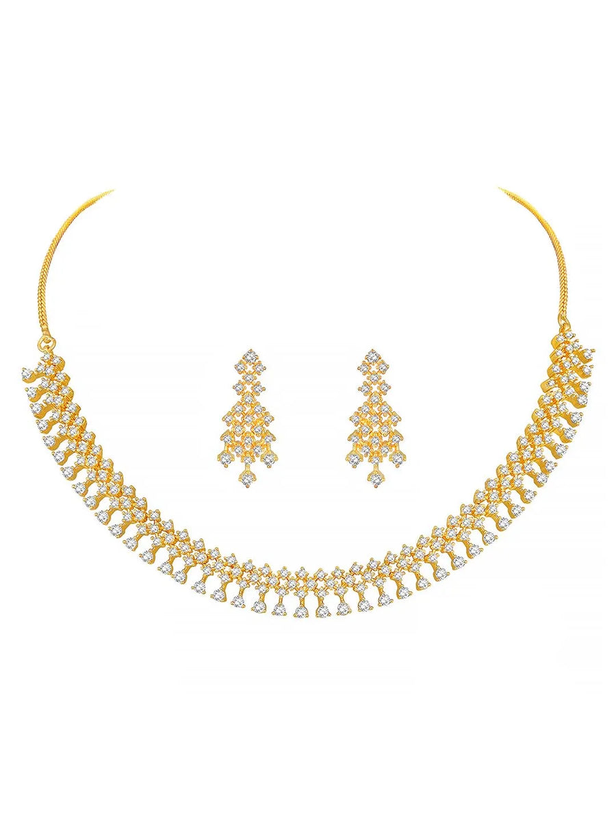 CZ Necklace Set – Premium Jewellery with Sparkling Finish by Peora
