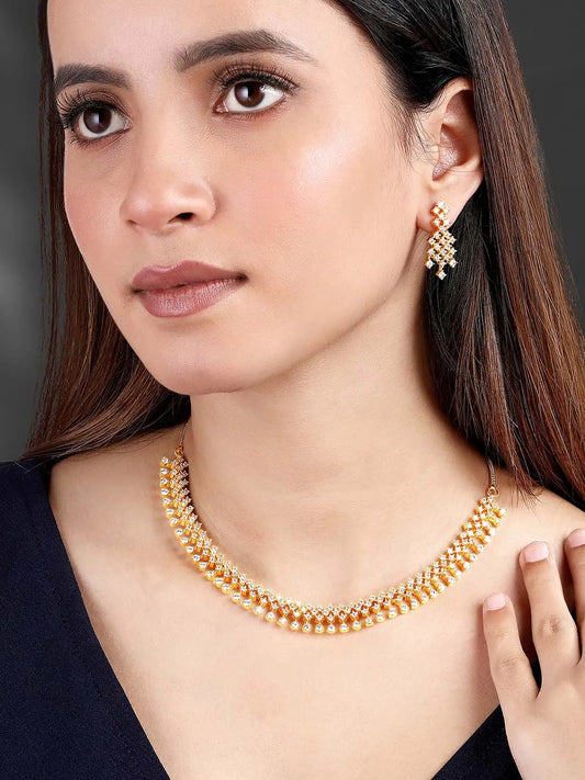CZ Necklace Set – Premium Jewellery with Sparkling Finish by Peora
