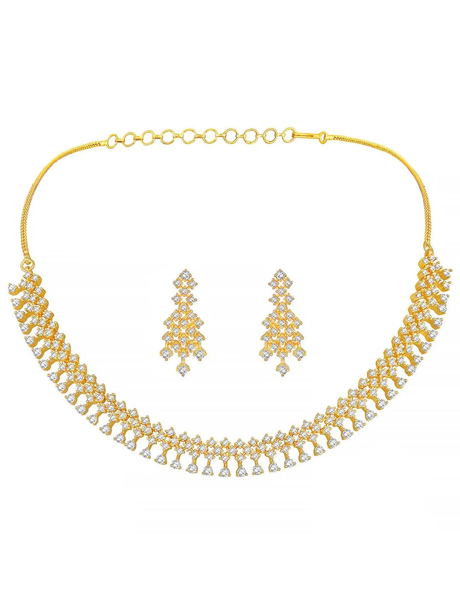 CZ Necklace Set – Premium Jewellery with Sparkling Finish by Peora
