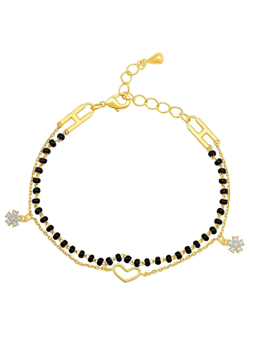 Chic Noir Heart Bracelet – Stylish Black-Toned Jewellery by Peora
