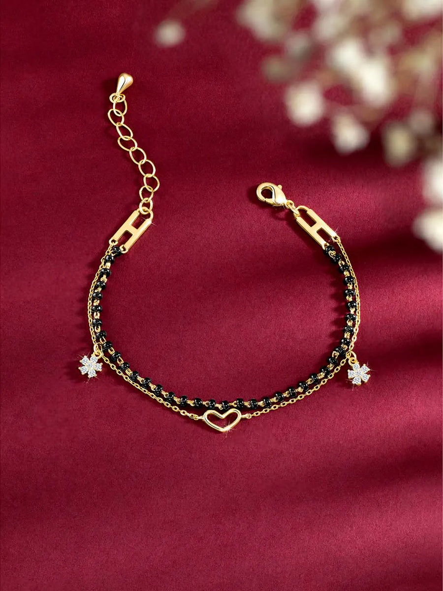 Chic Noir Heart Bracelet – Stylish Black-Toned Jewellery by Peora
