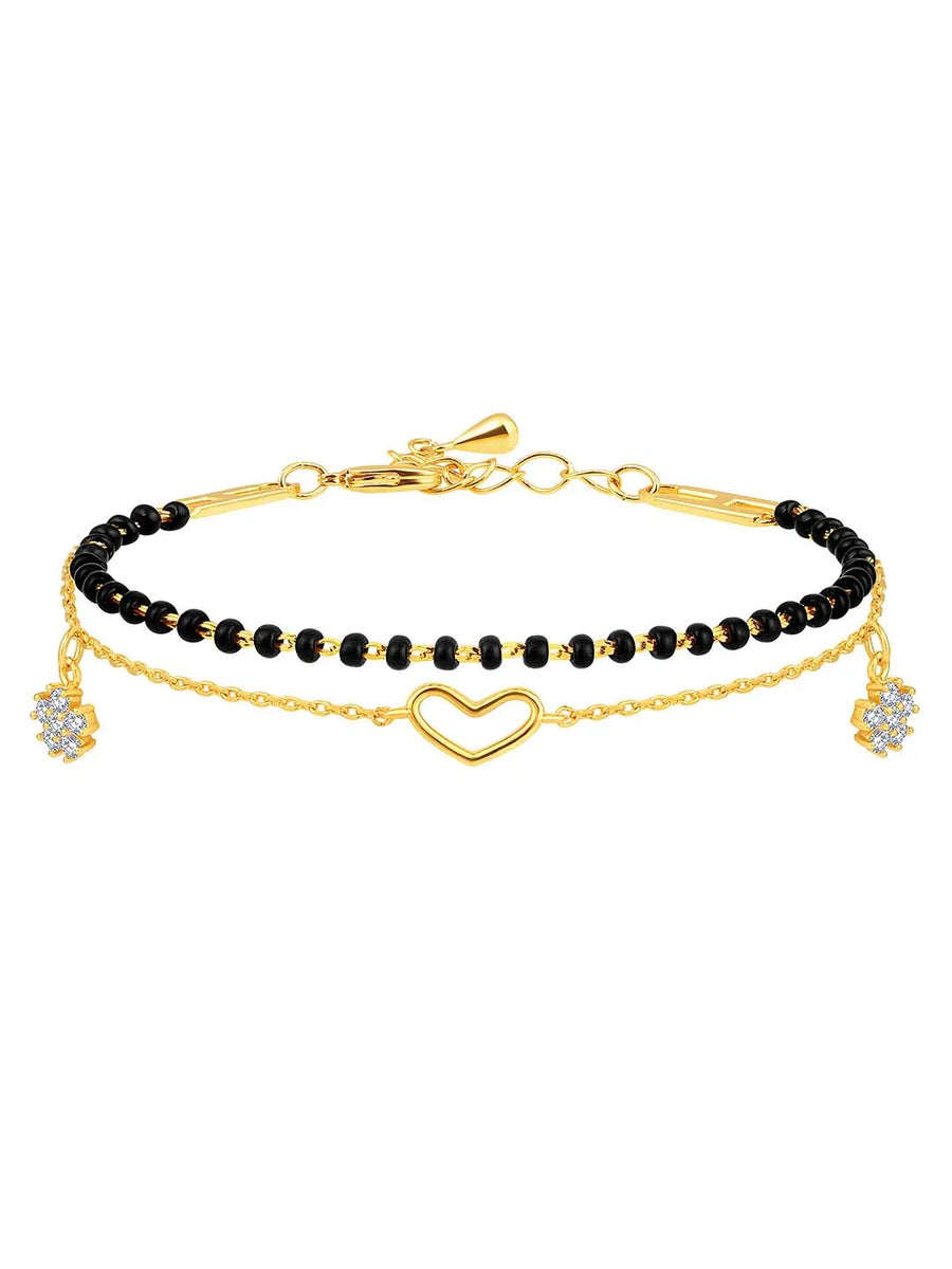 Chic Noir Heart Bracelet – Stylish Black-Toned Jewellery by Peora
