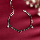 Chic Noir Heart Bracelet – Stylish Black-Toned Jewellery by Peora
