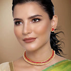 Pearl Stones Necklace Set by Peora | Graceful Pearl Fashion Jewellery

