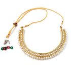 Pearl Stones Necklace Set by Peora | Graceful Pearl Fashion Jewellery

