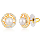 Pearls CZ Stud Earrings – Elegant & Sparkling Designs | Peora