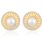 Pearls CZ Stud Earrings – Elegant & Sparkling Designs | Peora