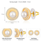 Pearls CZ Stud Earrings – Elegant & Sparkling Designs | Peora