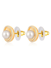 Pearls CZ Stud Earrings – Elegant & Sparkling Designs | Peora