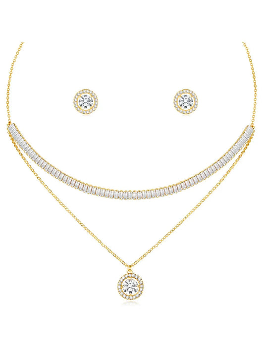 Two Layer Pendant Necklace Set – Trendy Fashion Jewellery by Peora

