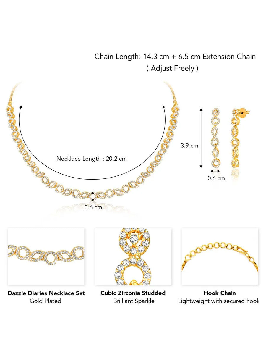 Diaries CZ Necklace Set – Elegant Storytelling Jewellery by Peora

