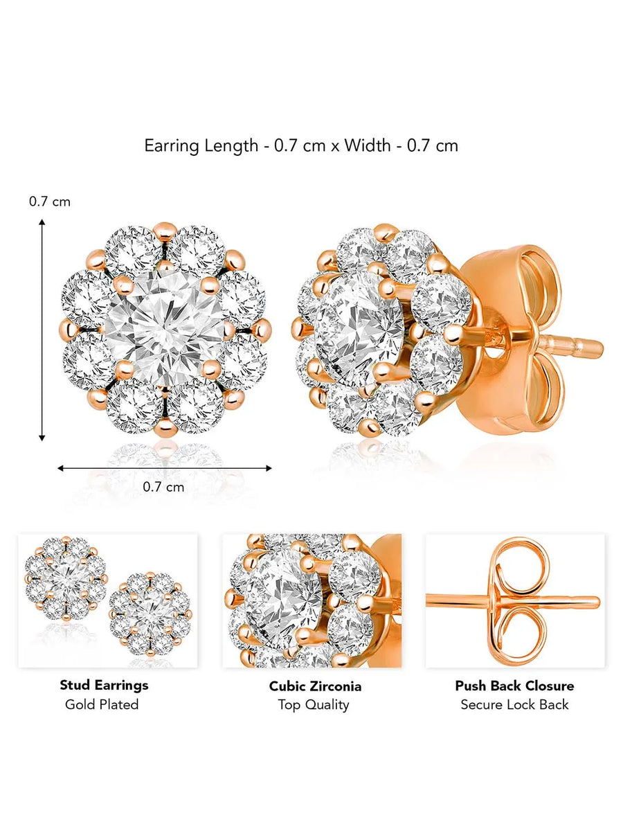 CZ Dazzling Stud Earrings by Peora – Stunning Fashion Jewellery

