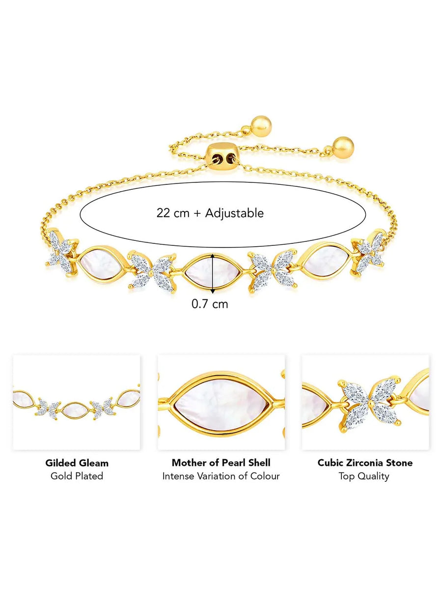 Pearl CZ Adjustable Bracelet by Peora – Graceful Fashion Jewellery

