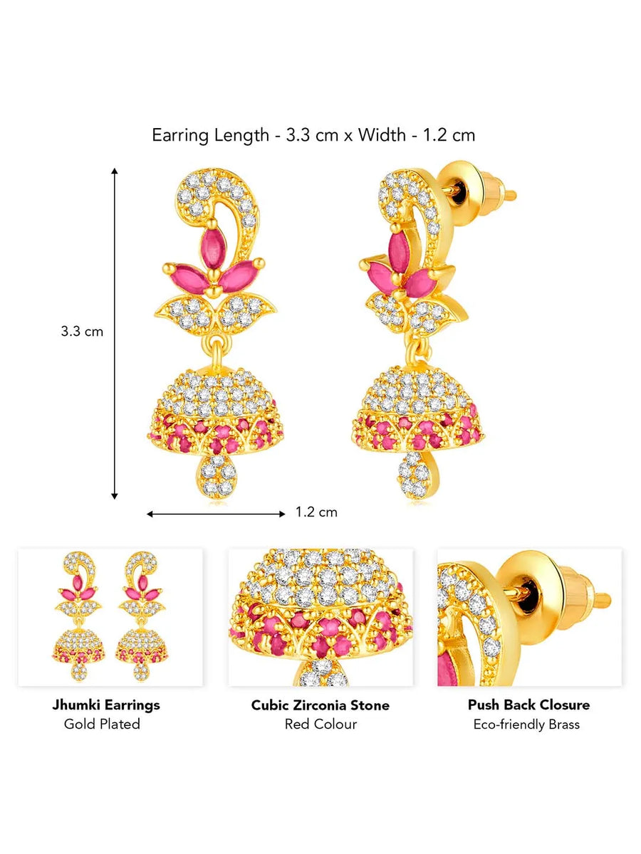 Multi Color CZ Earrings | Peora Colourful CZ Jewellery

