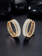 CZ-Studded Sparkling Hoops Earrings