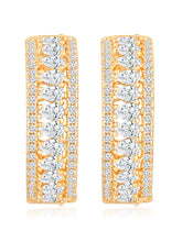 CZ-Studded Sparkling Hoops Earrings