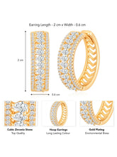 CZ-Studded Sparkling Hoops Earrings