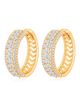 CZ-Studded Sparkling Hoops Earrings