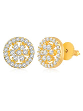 Stunning Dazzling CZ Mangalsutra Set. A set of CZ Mangalsutra jewellery and earrings, with gold-colour plating and black beads.