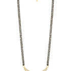 Stunning Dazzling CZ Mangalsutra Set. A set of CZ Mangalsutra jewellery and earrings, with gold-colour plating and black beads.