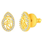 Timeless Divine Droplets CZ Pendant Set. Gold-plating pendant necklace and earrings set, leaf accent with cubic zirconia stones by Peora.
