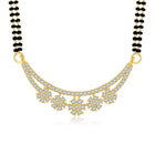 Sparkling CZ Wedding Mangalsutra. A set of sparkling CZ wedding mangalsutra, with earrings, gold colour and cubic zirconia stones.