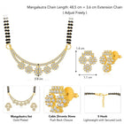 Sparkling CZ Wedding Mangalsutra. A set of sparkling CZ wedding mangalsutra, with earrings, gold colour and cubic zirconia stones.