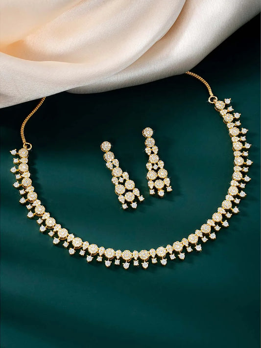 Grace CZ Necklace Set – Elegant Cubic Zirconia Jewellery by Peora
