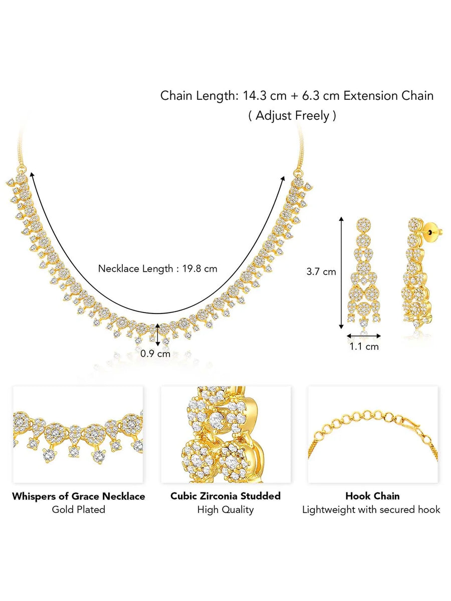 Grace CZ Necklace Set – Elegant Cubic Zirconia Jewellery by Peora
