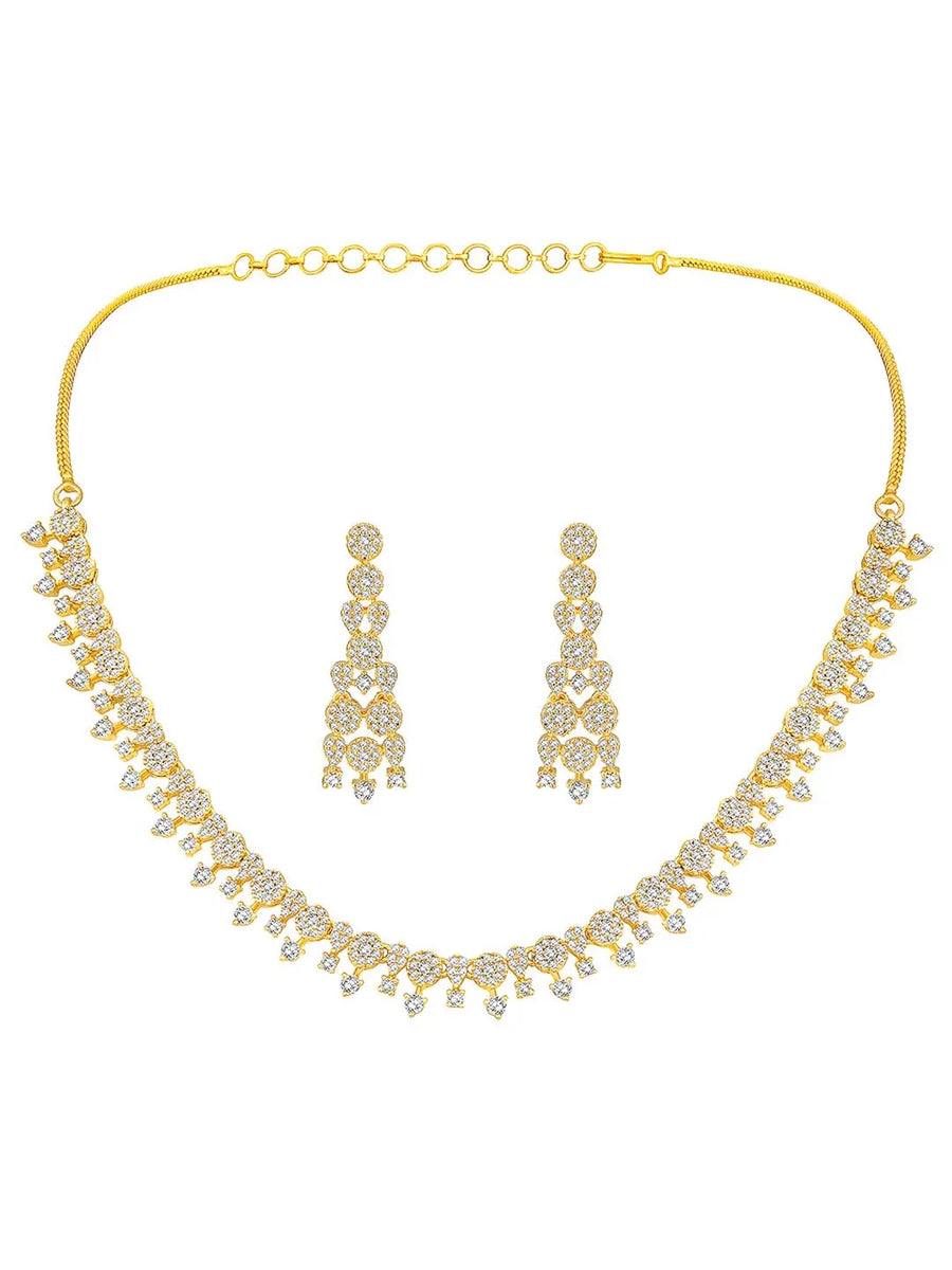 Grace CZ Necklace Set – Elegant Cubic Zirconia Jewellery by Peora
