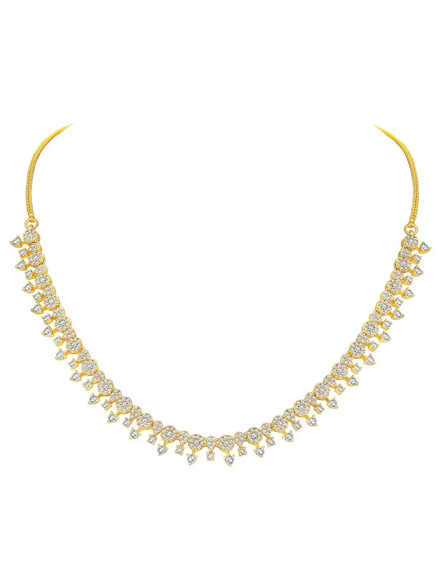 Grace CZ Necklace Set – Elegant Cubic Zirconia Jewellery by Peora
