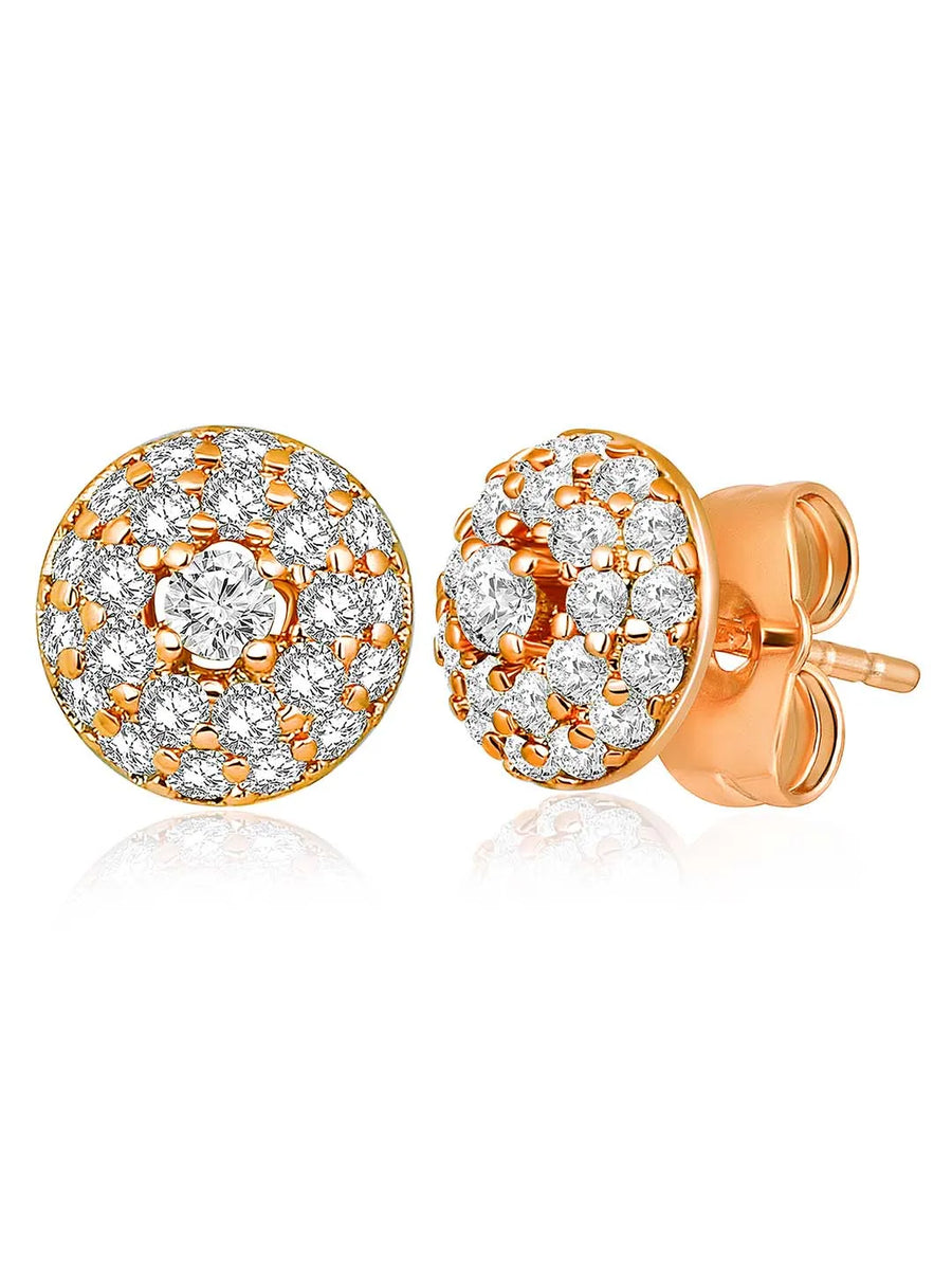 Luminous CZ Radiant Stud Earrings
