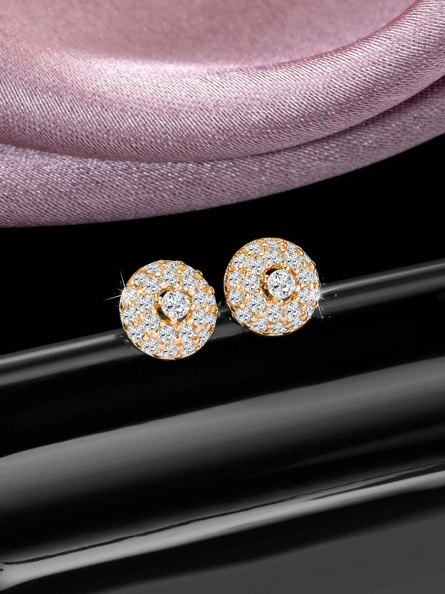 Luminous CZ Radiant Stud Earrings
