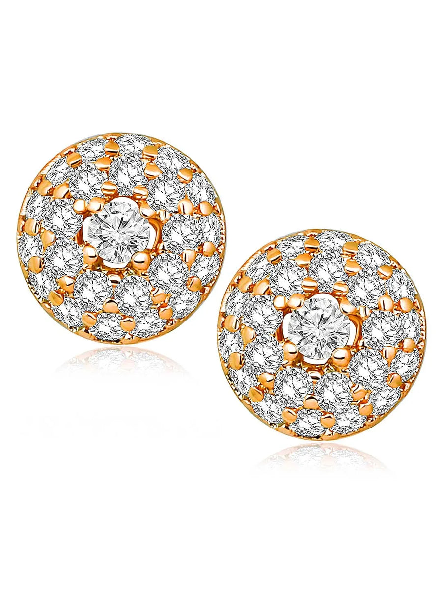 Luminous CZ Radiant Stud Earrings