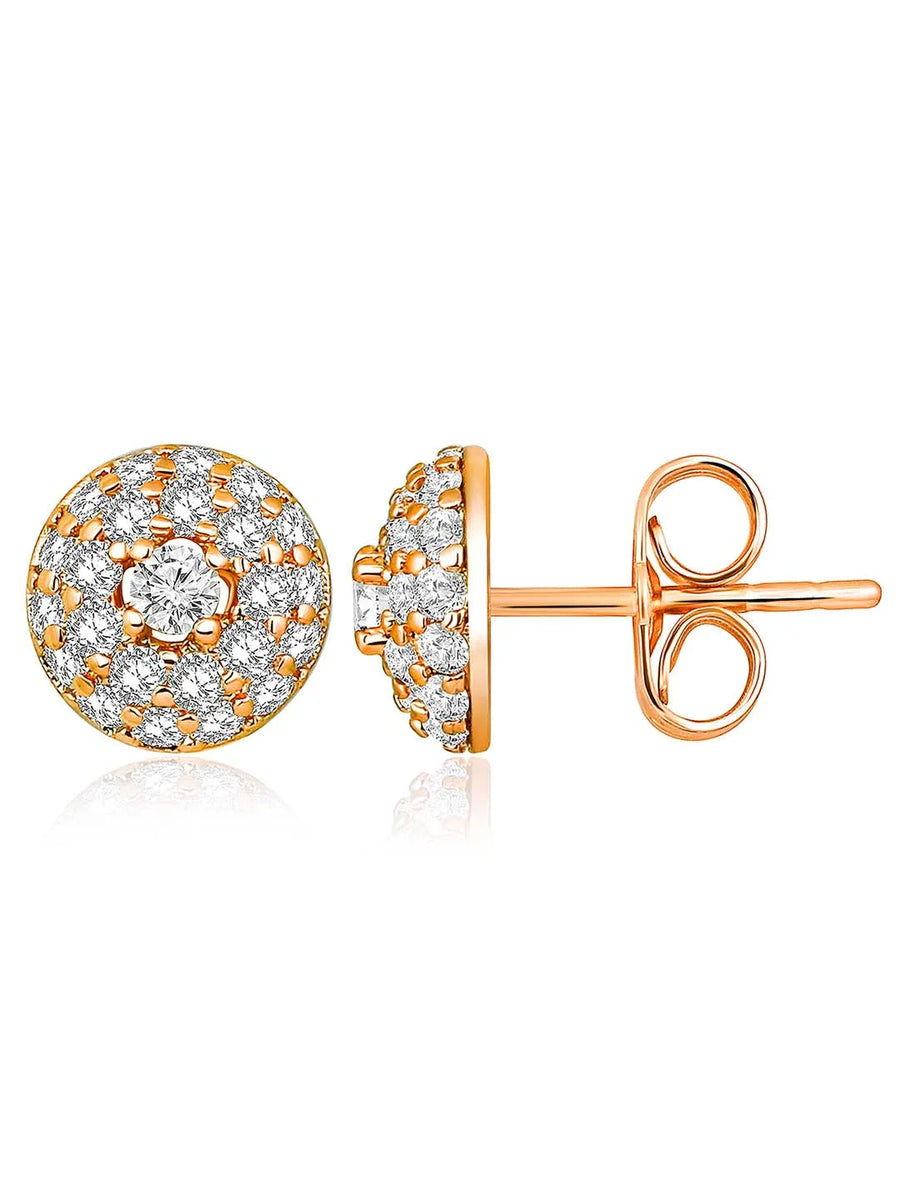 Luminous CZ Radiant Stud Earrings