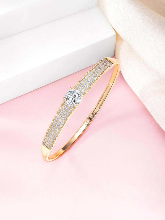 Luster CZ Kada – Sparkling Cubic Zirconia Kada for Women | Peora