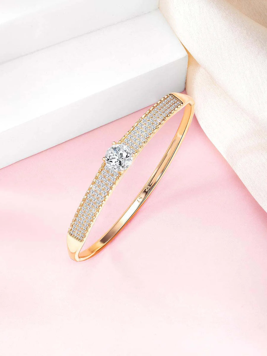Luster CZ Kada – Sparkling Cubic Zirconia Kada for Women | Peora