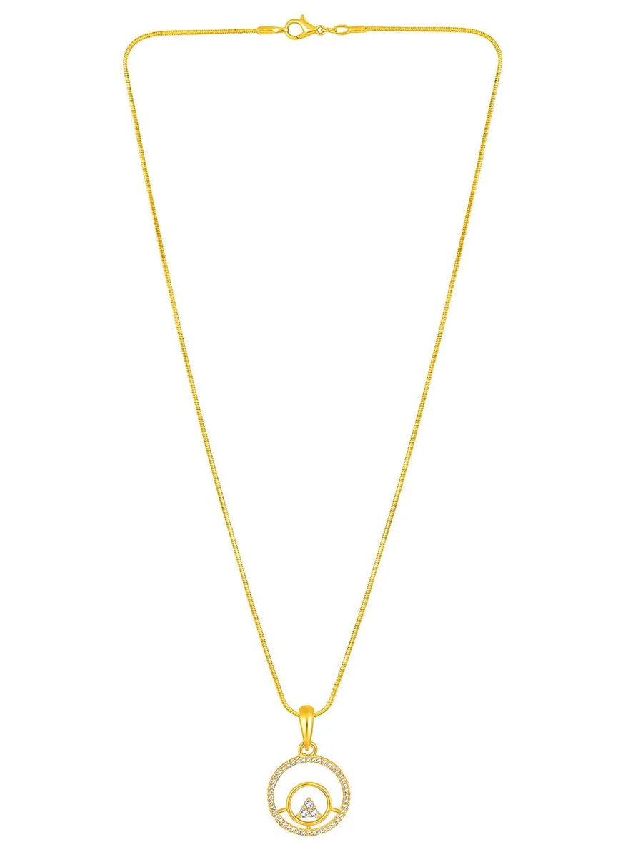 Elegant CZ Round Pendant Orbit Set