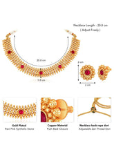Radiant Glimmer Short Necklace Set - Rani Pink