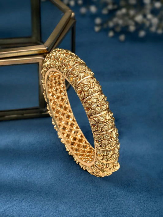 Floral Kada Bangle by Peora – Elegant Fashion Jewellery

