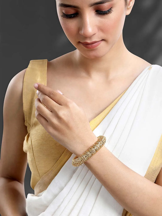 Floral Kada Bangle by Peora – Elegant Fashion Jewellery

