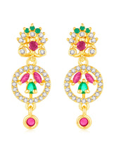 Multi Color CZ Earrings | Peora Colourful CZ Jewellery

