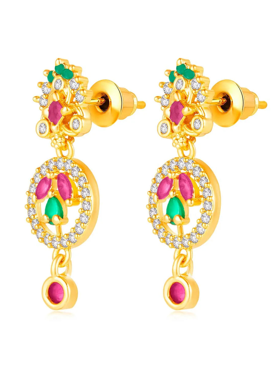 Multi Color CZ Earrings | Peora Colourful CZ Jewellery

