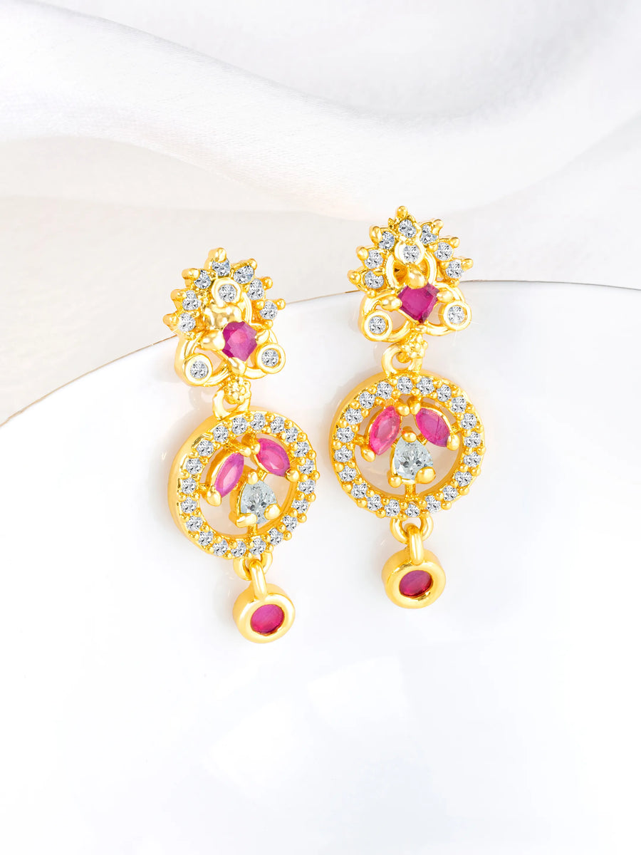 Multi Color CZ Earrings | Peora Colourful CZ Jewellery

